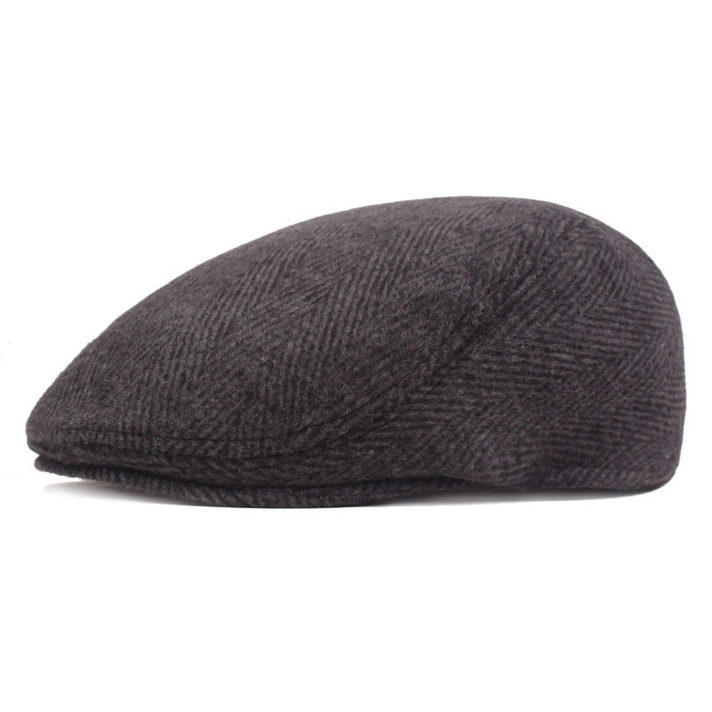 Herringbone Beret, Simple Cap For Men And Women, Autumn And Winter Hat, Old Man Hat 1619937516939