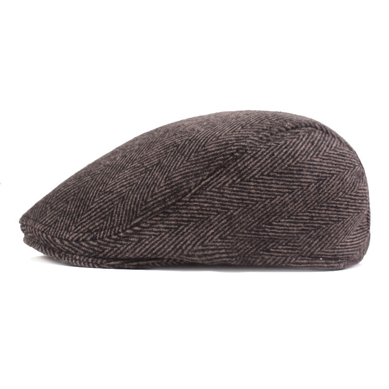 Herringbone Beret, Simple Cap For Men And Women, Autumn And Winter Hat, Old Man Hat 1619937516940