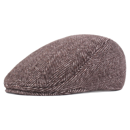 Herringbone Beret, Simple Cap For Men And Women, Autumn And Winter Hat, Old Man Hat 1619937516942