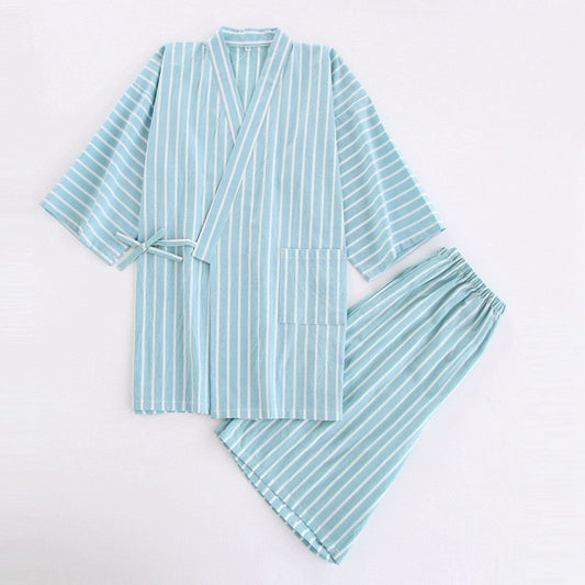 Washed Cotton Thin Striped Pajamas 161db1cc ed26 44b5 b578 2a6c3603e154