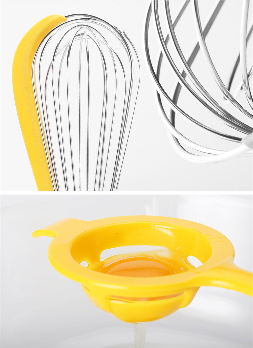 3pc Stainless Steel Balloon Wire Whisk Manual Egg Beater Mixer Baking Utensil Milk Cream Butter Whisk Mixer Cooking Gadgets - HD Wireless Product #4