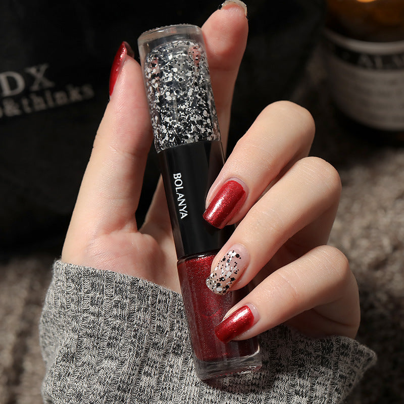 Oily Two-Color Nail Polish, No Baking, No Peeling, Quick Drying 1620093010820