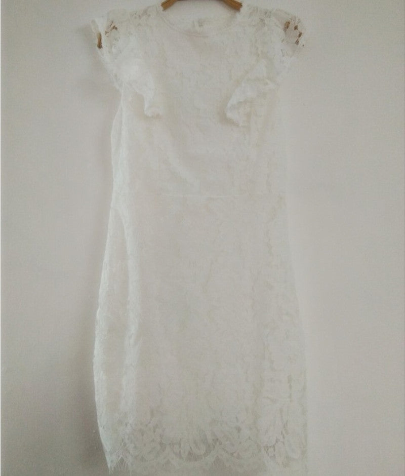 Lace Round Neck Sleeveless High Waist Dress 1620117233300
