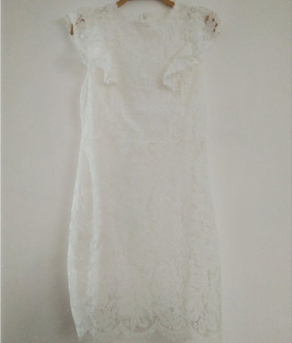 Lace Round Neck Sleeveless High Waist Dress 1620117233300