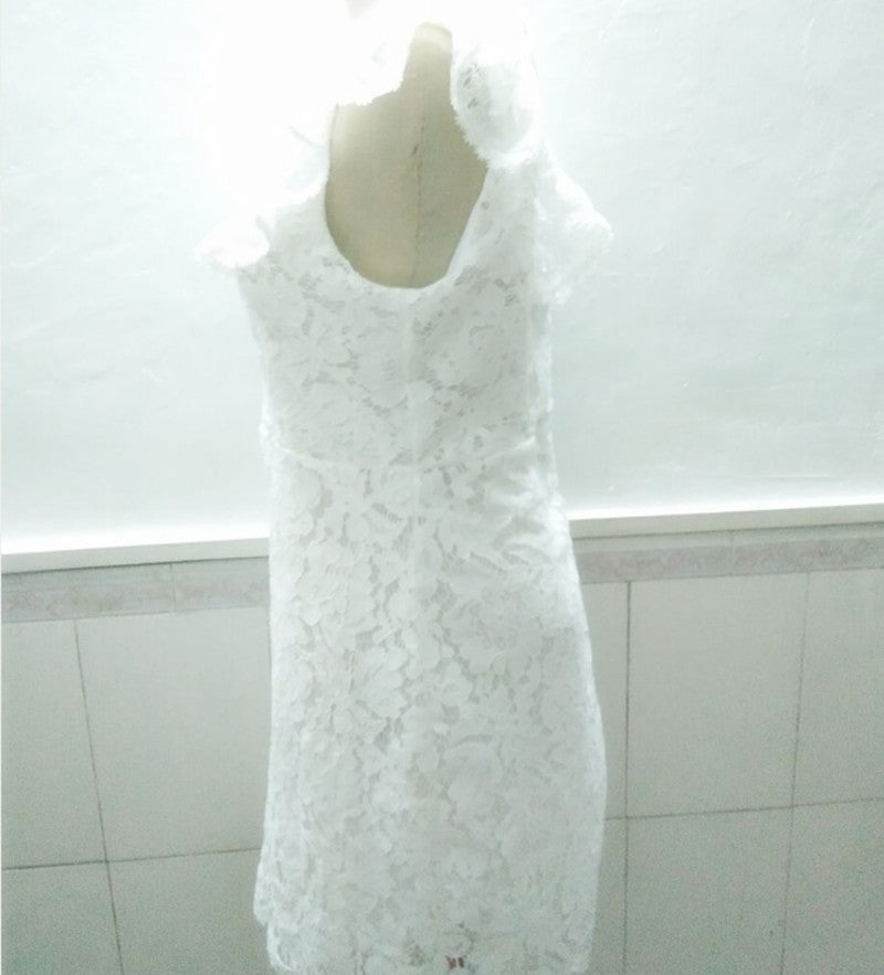 Lace Round Neck Sleeveless High Waist Dress 1620117233302