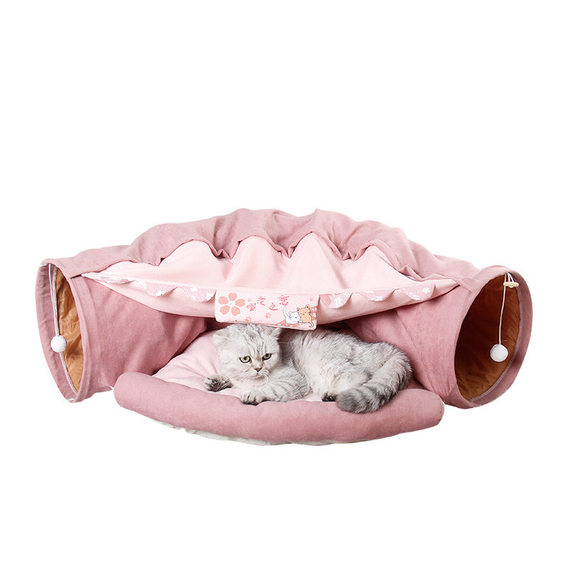 Pet Cats Tunnel Interactive Play Toy Mobile Collapsible Ferrets Rabbit Bed tunnels Indoor Toys Kitten Exercising Products 162
