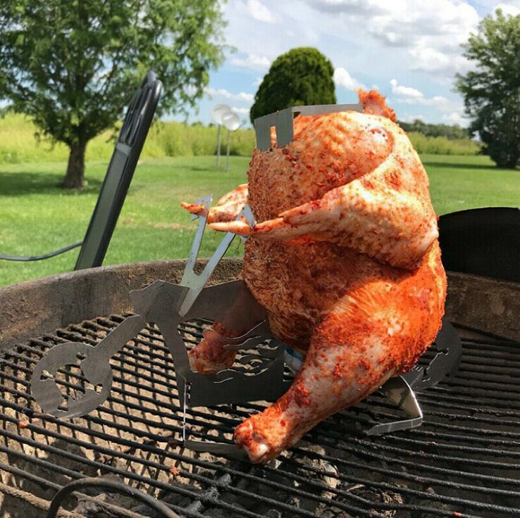 Chicken Stand Beer Funny American Motorcycle BBQ Steel Rack Tools Funny Roast Chicken Rack Grilling Roast Rack 1620189475143