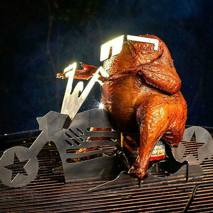 Chicken Stand Beer Funny American Motorcycle BBQ Steel Rack Tools Funny Roast Chicken Rack Grilling Roast Rack 1620189475146