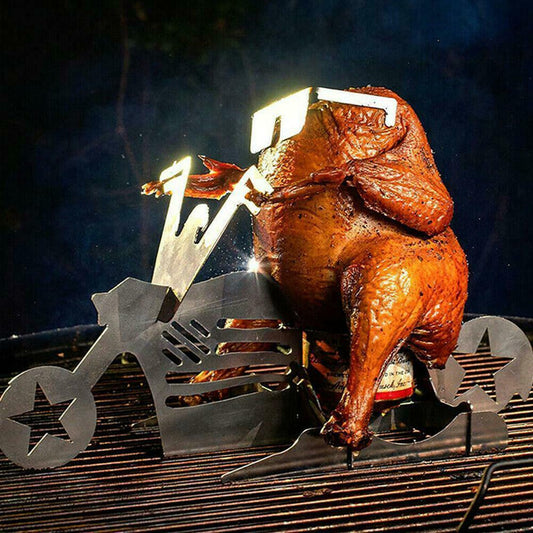Chicken Stand Beer Funny American Motorcycle BBQ Steel Rack Tools Funny Roast Chicken Rack Grilling Roast Rack 1620189475146