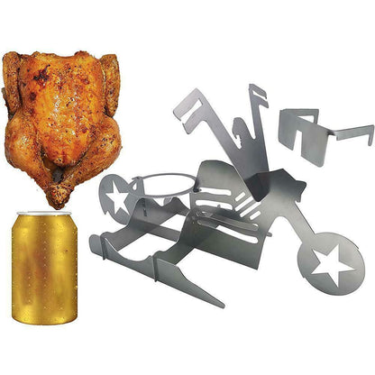 Chicken Stand Beer Funny American Motorcycle BBQ Steel Rack Tools Funny Roast Chicken Rack Grilling Roast Rack 1620189475152