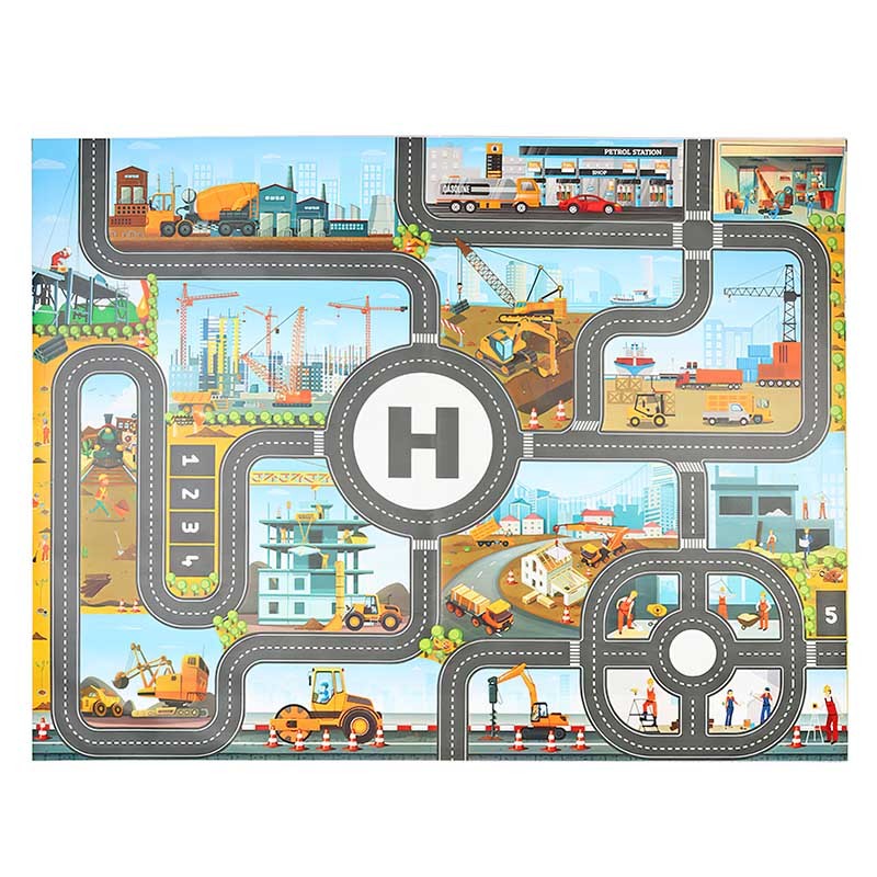 Nordic Style Parking Lot View Traffic Map Children'S Toy Car Portable Play Mat 1620208617679