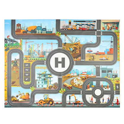Nordic Style Parking Lot View Traffic Map Children'S Toy Car Portable Play Mat 1620208617679