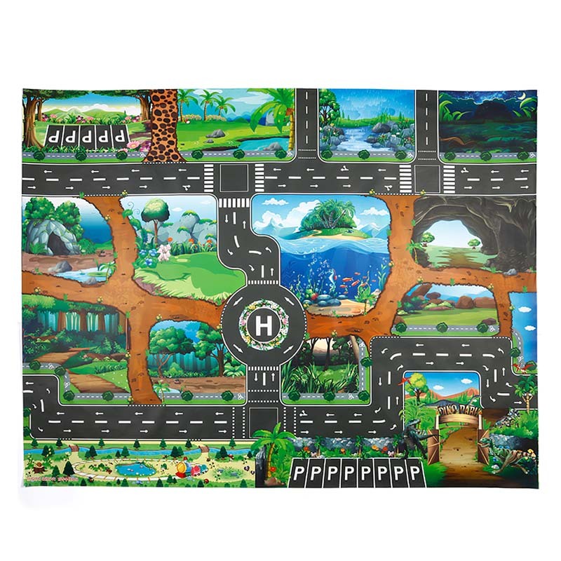 Nordic Style Parking Lot View Traffic Map Children'S Toy Car Portable Play Mat 1620208617682