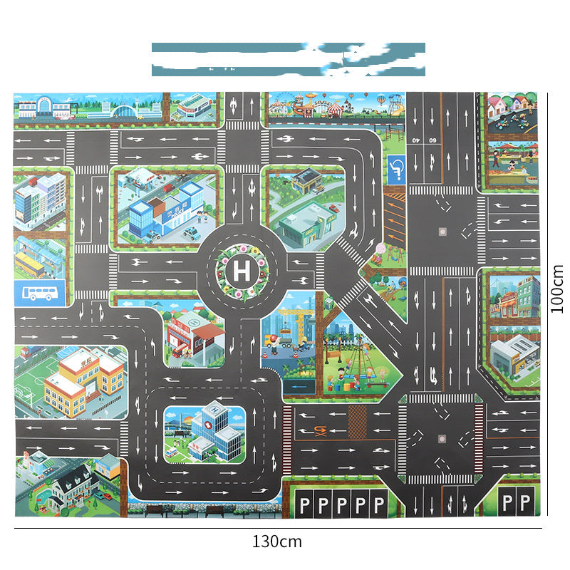 Nordic Style Parking Lot View Traffic Map Children'S Toy Car Portable Play Mat 1620210935942