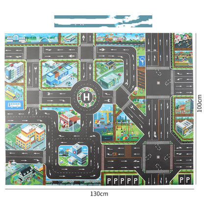 Nordic Style Parking Lot View Traffic Map Children'S Toy Car Portable Play Mat 1620210935942