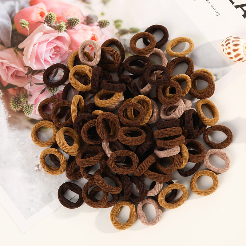 100 Small Towel Ring Bags Korean Candy Color High Elasticity Hair Accessories Head Rope 2Cm - HD Wireless Product #8