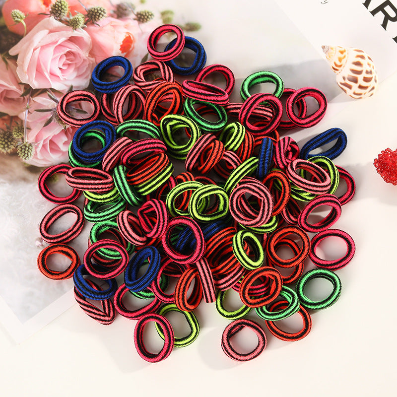 100 Small Towel Ring Bags Korean Candy Color High Elasticity Hair Accessories Head Rope 2Cm - HD Wireless Product #12
