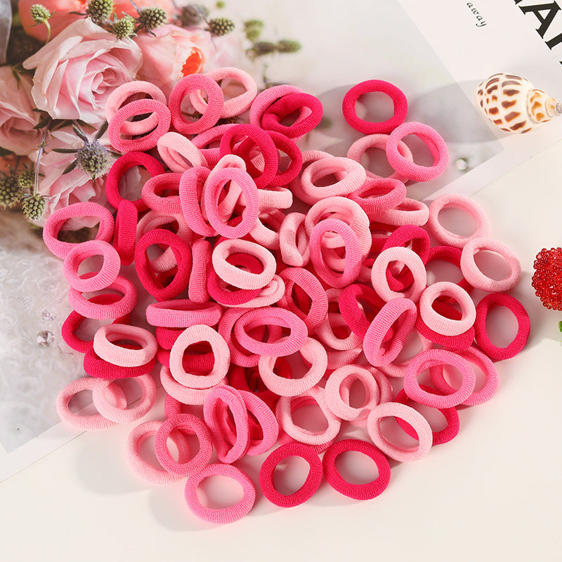 100 Small Towel Ring Bags Korean Candy Color High Elasticity Hair Accessories Head Rope 2Cm - HD Wireless Product #7