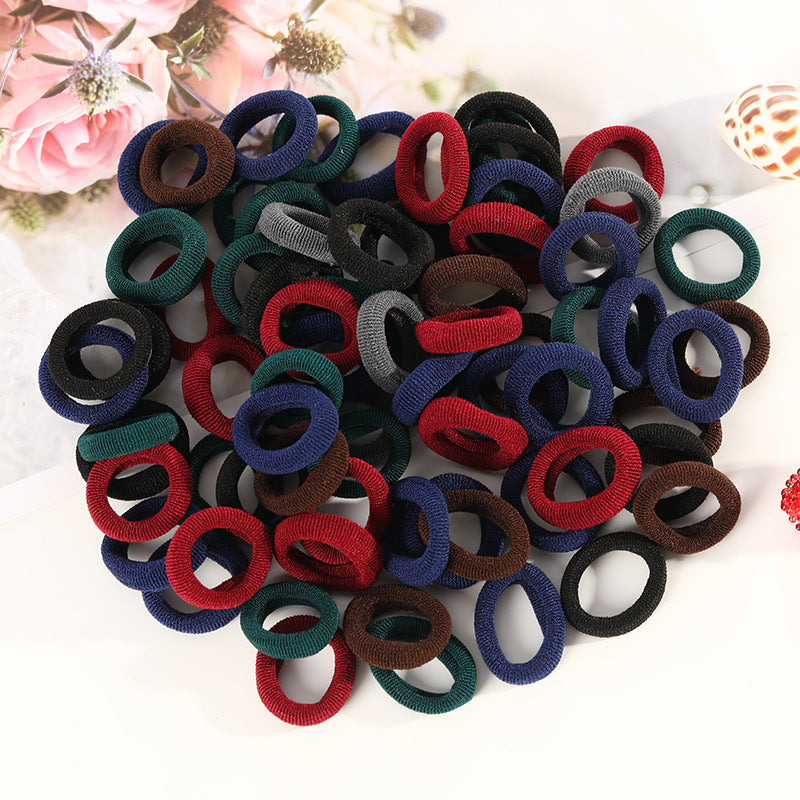 100 Small Towel Ring Bags Korean Candy Color High Elasticity Hair Accessories Head Rope 2Cm - HD Wireless Product #2