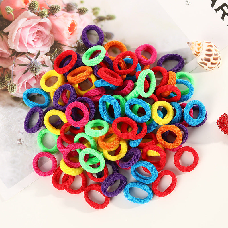 100 Small Towel Ring Bags Korean Candy Color High Elasticity Hair Accessories Head Rope 2Cm - HD Wireless Product #13