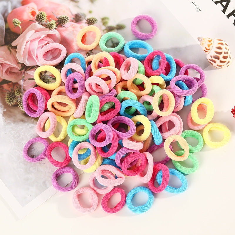 100 Small Towel Ring Bags Korean Candy Color High Elasticity Hair Accessories Head Rope 2Cm - HD Wireless Product #10