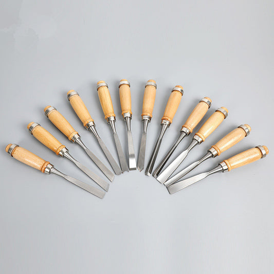 Manufacturers Supply New 12-Piece Tool Carving Chisels Handmade Wood Carving Knives Woodworking Turning Tools Carving Woodwor