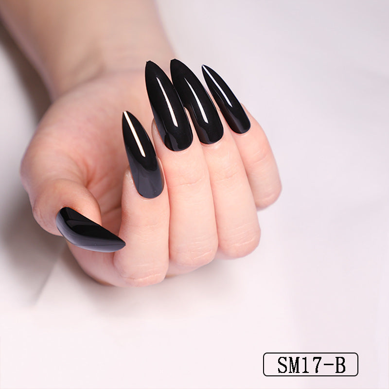 Long Pointed False Nails Solid Color Nails Salon Nails Almond Nail Patches Finger Nails 1620285000534