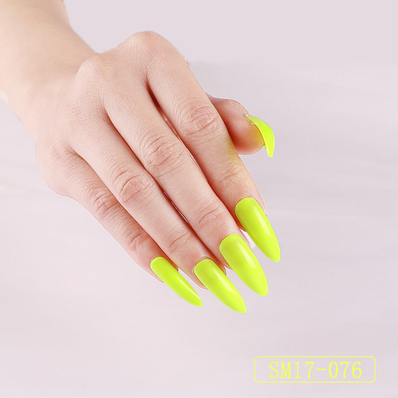 Long Pointed False Nails Solid Color Nails Salon Nails Almond Nail Patches Finger Nails 1620285008482