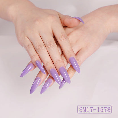 Long Pointed False Nails Solid Color Nails Salon Nails Almond Nail Patches Finger Nails 1620285015187
