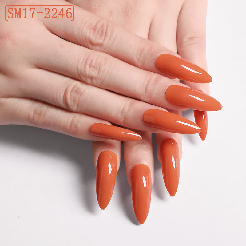 Long Pointed False Nails Solid Color Nails Salon Nails Almond Nail Patches Finger Nails 1620285020068