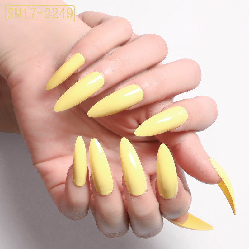 Long Pointed False Nails Solid Color Nails Salon Nails Almond Nail Patches Finger Nails 1620285026932