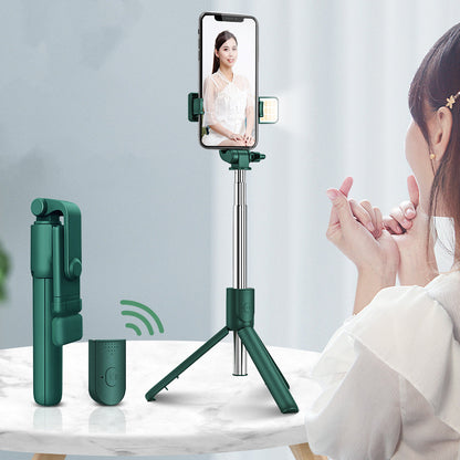 Compatible with Apple, Selfie Stick Mobile Phone Live Broadcast Bracket Integrated Universal Bluetooth Remote Control Tripod - 图片 5
