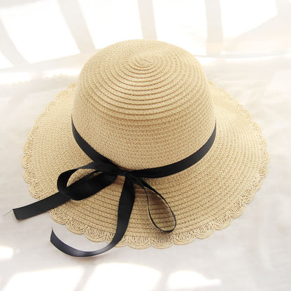 New Summer Ladies Outdoor Shade Flowers Straw Hat Sunscreen Sun Hat Summer Beach Hat Foldable Sandal Hat 1620293812221