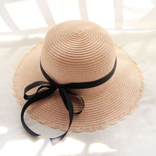 New Summer Ladies Outdoor Shade Flowers Straw Hat Sunscreen Sun Hat Summer Beach Hat Foldable Sandal Hat 1620293812224