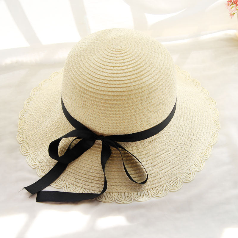 New Summer Ladies Outdoor Shade Flowers Straw Hat Sunscreen Sun Hat Summer Beach Hat Foldable Sandal Hat 1620293812227