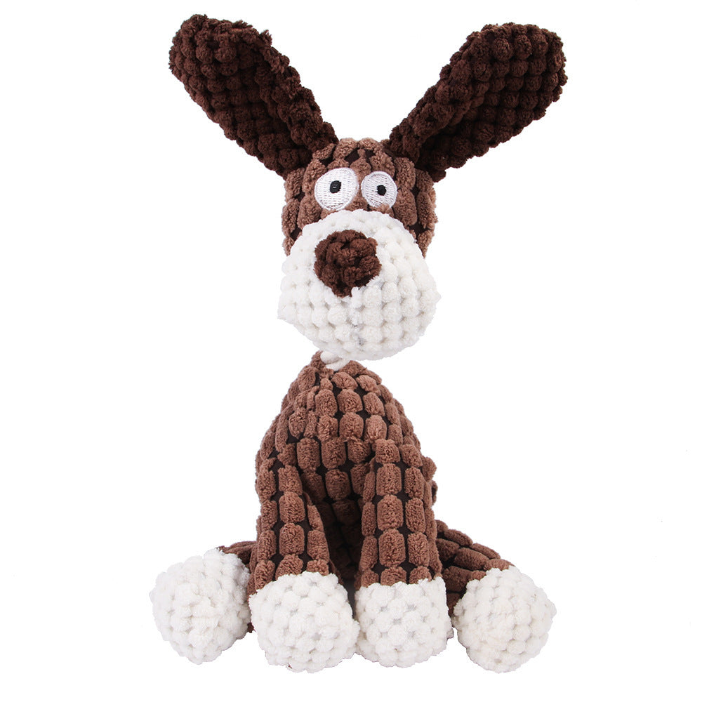 Pet Toy Donkey Shape Corduroy Chew Toy For Dogs Puppy Squeaker Squeaky Plush Bone Molar Dog Toy Pet Training Dog 162029970360