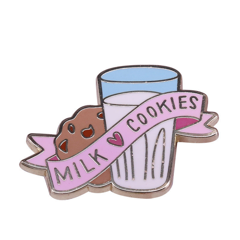 Milk And Biscuit Brooch Childhood Food Badge 1620352003002