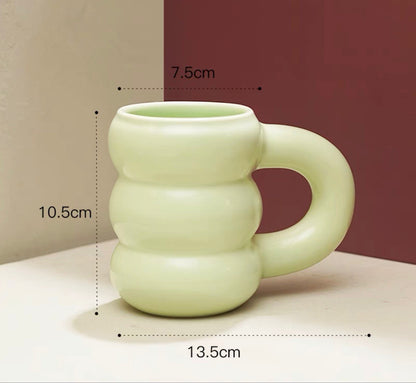Net Red Water Cup Ceramic Mug Nordic Ins Wind Tire Mug Thick Handle High-Value Mark Mug Home 1620354828769