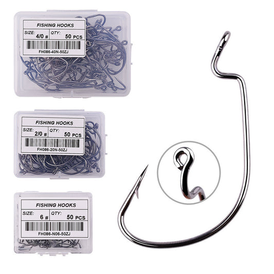 High Carbon Steel Soft Insect Lure Bait Sea Fishing Grouper Narrow Wide Belly Crank Hook Fish Hook 1620358091623