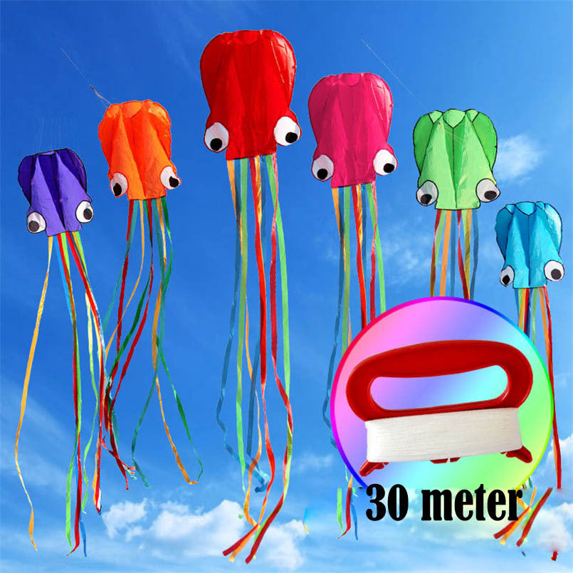 3D 4M Large Octopus Kite with Handle Line Children Outdoor Summer Game Professional Stunt Software Power Beach Kite Kids Toy - HD Wireless Product #2