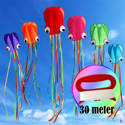 3D 4M Large Octopus Kite with Handle Line Children Outdoor Summer Game Professional Stunt Software Power Beach Kite Kids Toy - HD Wireless Product #2