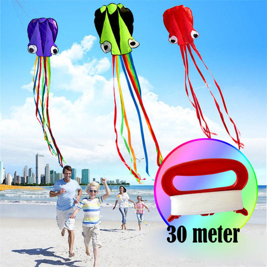 3D 4M Large Octopus Kite with Handle Line Children Outdoor Summer Game Professional Stunt Software Power Beach Kite Kids Toy - HD Wireless Product #1