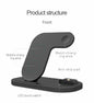 Compatible with Apple, Support De Chargeur Sans Fil Rapide Qi 15W Pour iPhone 12Pro XR Watch 3 en 1, Station De Charge Pliable Pour Airpods Pro IWatch - 图片 5