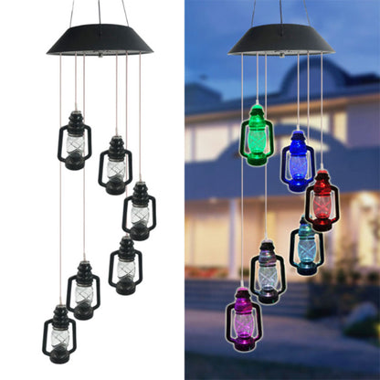 Changing Solar Powered Lanterns Wind Chime Wind Mobile LED Light 1620455357923
