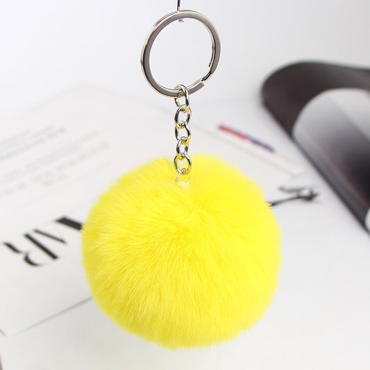 20 Colors Fluffy Fur Pom Pom Keychain Soft Faux Fur-like Ball Car Keyring Key Holder Women Bag Pendant Jewelry - HD Wireless Product #1
