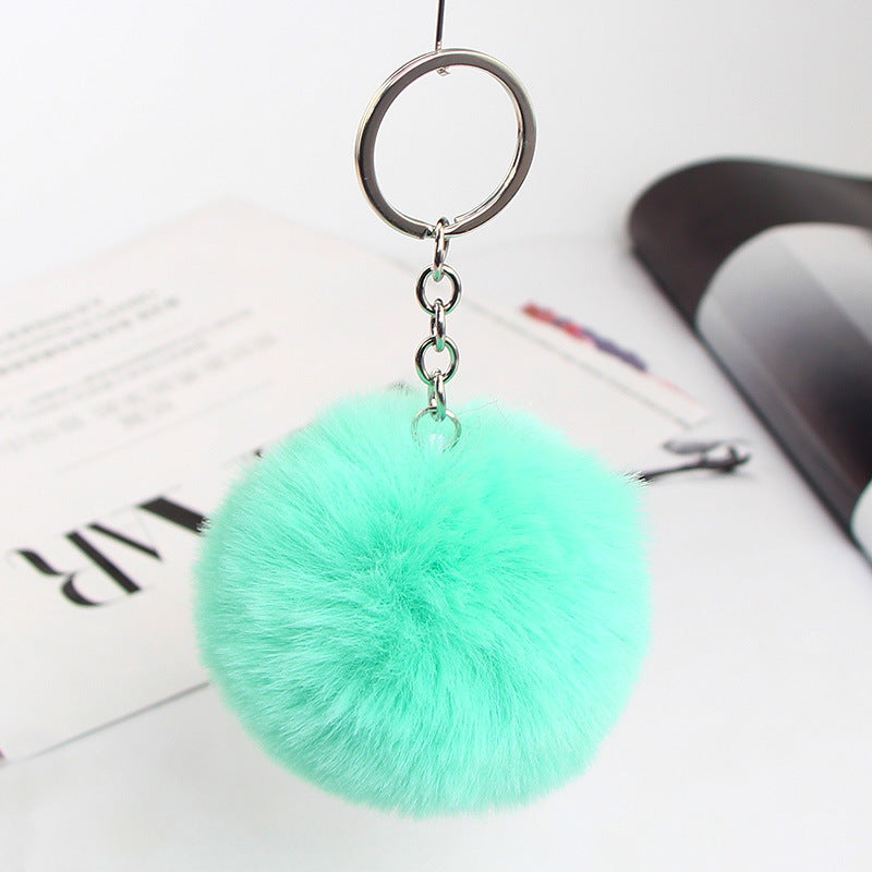 20 Colors Fluffy Fur Pom Pom Keychain Soft Faux Fur-like Ball Car Keyring Key Holder Women Bag Pendant Jewelry - HD Wireless Product #12
