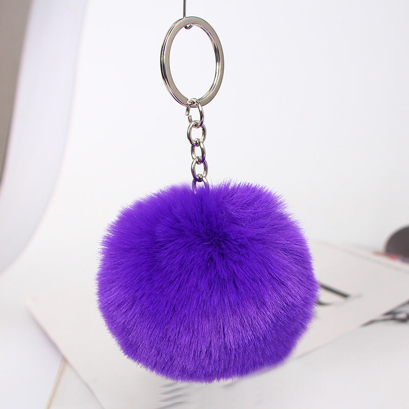 20 Colors Fluffy Fur Pom Pom Keychain Soft Faux Fur-like Ball Car Keyring Key Holder Women Bag Pendant Jewelry - HD Wireless Product #14
