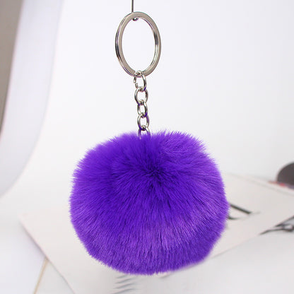 20 Colors Fluffy Fur Pom Pom Keychain Soft Faux Fur-like Ball Car Keyring Key Holder Women Bag Pendant Jewelry - HD Wireless Product #14