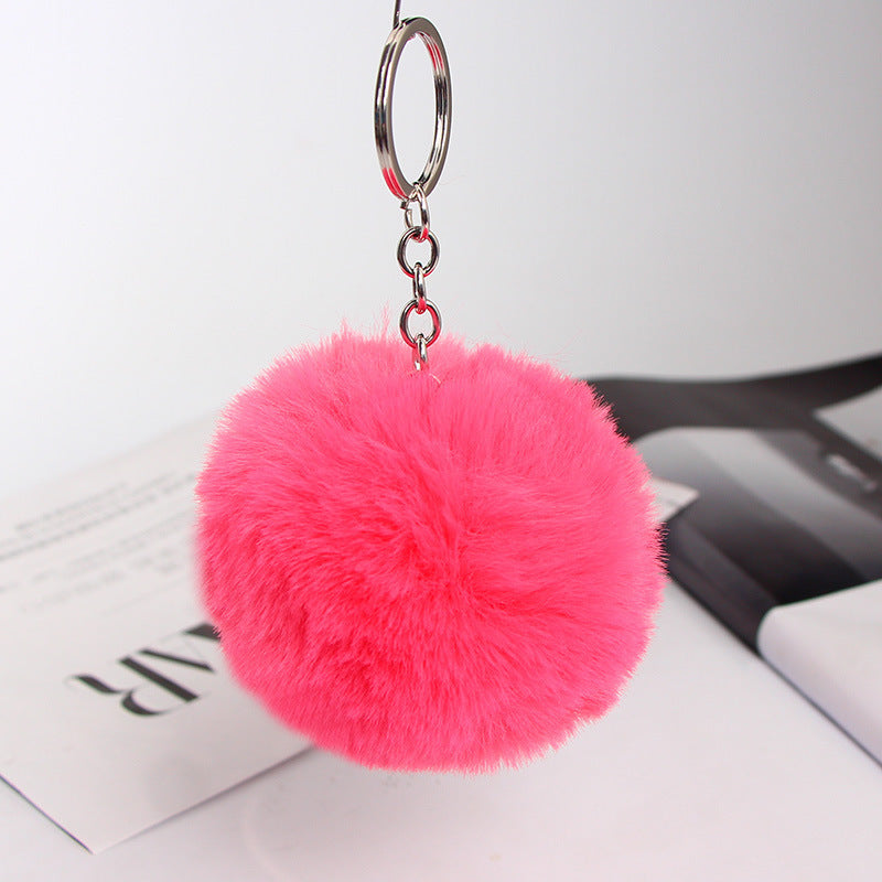 20 Colors Fluffy Fur Pom Pom Keychain Soft Faux Fur-like Ball Car Keyring Key Holder Women Bag Pendant Jewelry - HD Wireless Product #20