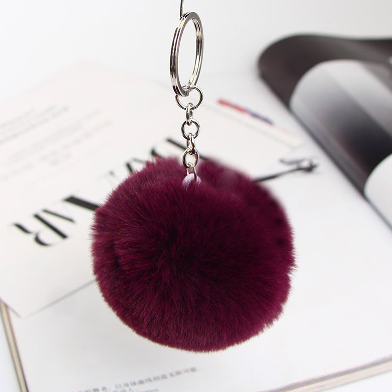 20 Colors Fluffy Fur Pom Pom Keychain Soft Faux Fur-like Ball Car Keyring Key Holder Women Bag Pendant Jewelry - HD Wireless Product #24